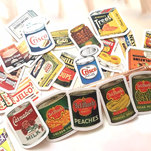 classic retro food sticker vintage canned food retro american food classic old brand vintage food planner cooking label sticker toy deco