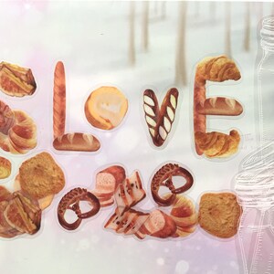 Donut biscoito pão em garrafa adesivos OOAK cozimento temático decoração 2D biscoito garrafa de vidro cozimento temático artesanato planejador de cozimento presente bonito