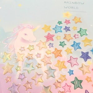 Colorful Star Epoxy Sticker Gold Star Pattern Star Icon Clear Star ...