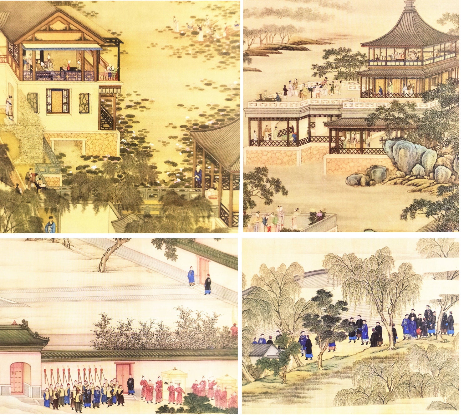 30 古代中国の皇帝のポストカード 清朝中国古代の王宮の風景 古代 