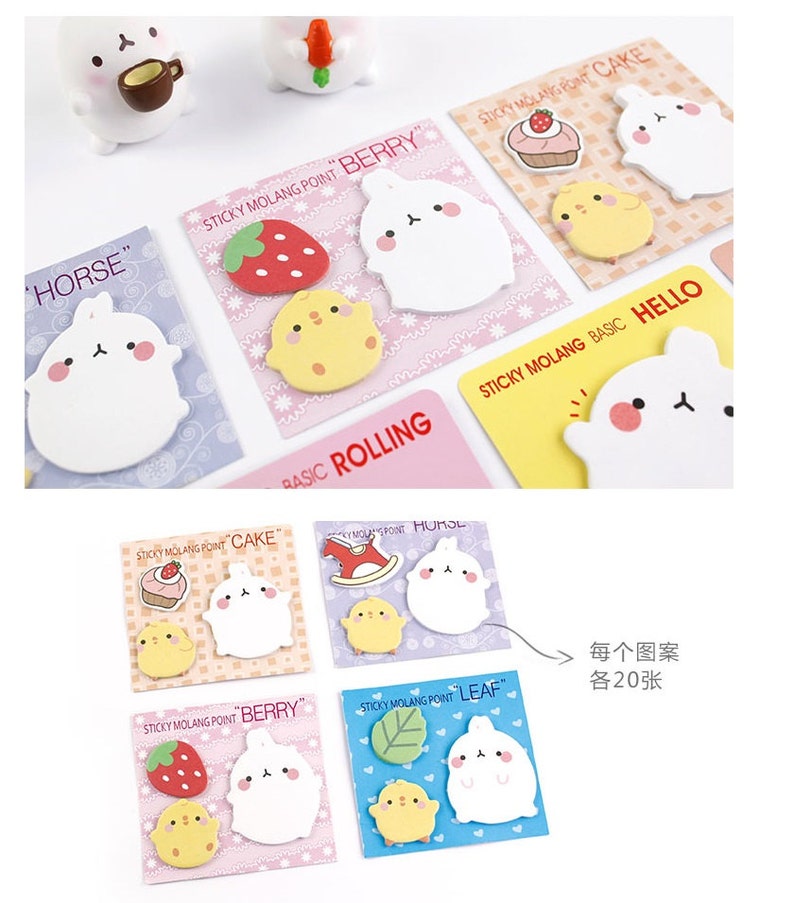 Rabbit Sticky Note Cute Rabbit Lovely Bunny Cartoon Sticky Etsy