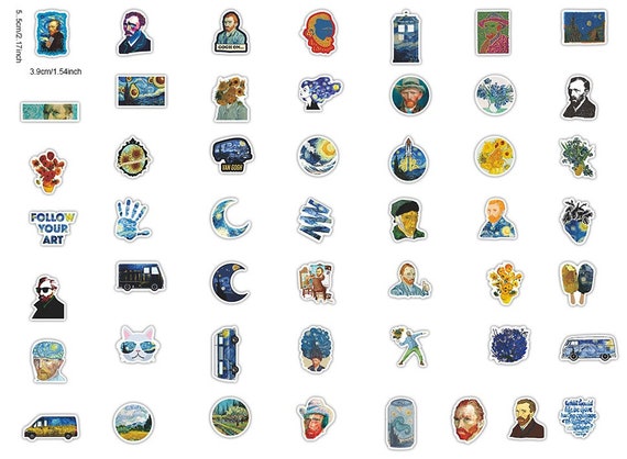 50 van Gogh schilderij sticker van Gogh Vincent van Gogh thema - Etsy België