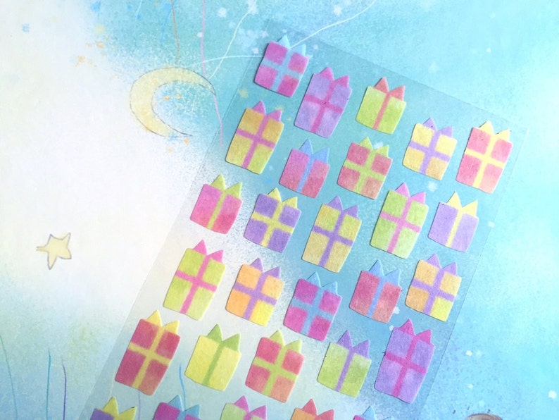 Present Box Sticker Gift Box Present Box Sticker Colorful Gift Box Mini Gift Box Sticker ...