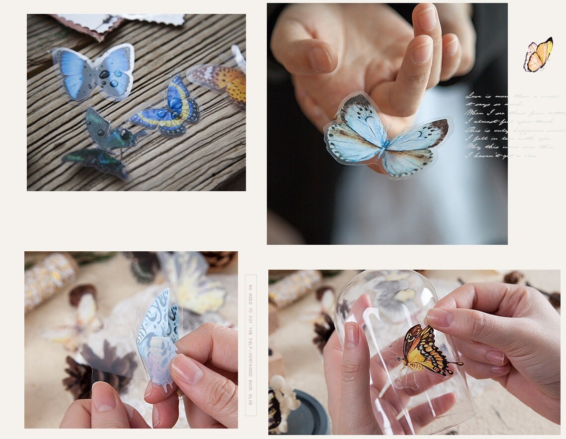 40 Butterfly Stickers Butterfly Theme Dancing Butterfly Rare Colorful ...