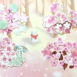 Kirschblüte Sakura Kollektion Aufkleber rosa Blume Häschen Japanpapier Fan Nationalblume unter dem Motto Japanblume Kunst Aufkleber Etikett Blume Geschenk