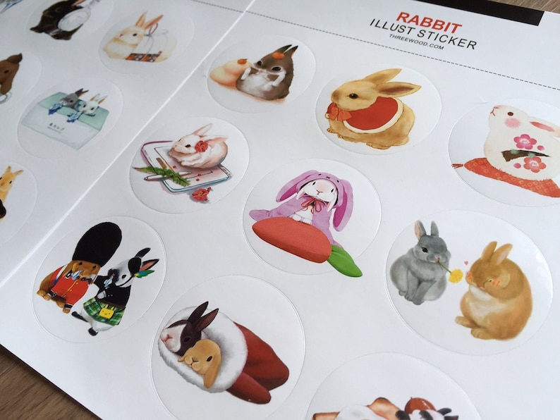 2 Sheets Rabbit Sticker Rabbit Illust Lovely Bunny Cartoon Sticker Rabbit Round Sticker Super Cute Rabbit 2 Sheets Rabbit Sticker Rabbit Illust Lovely Bunny Cartoon Sticker Rabbit Round Sticker Super Cute Rabbit