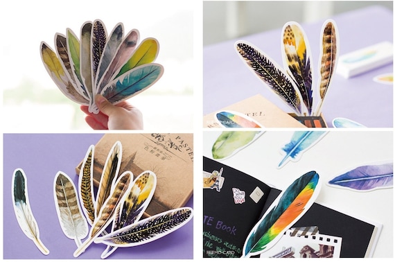 Colorful Feather Paper Bookmarks - Kawaii Pen Shop - Cutsy World