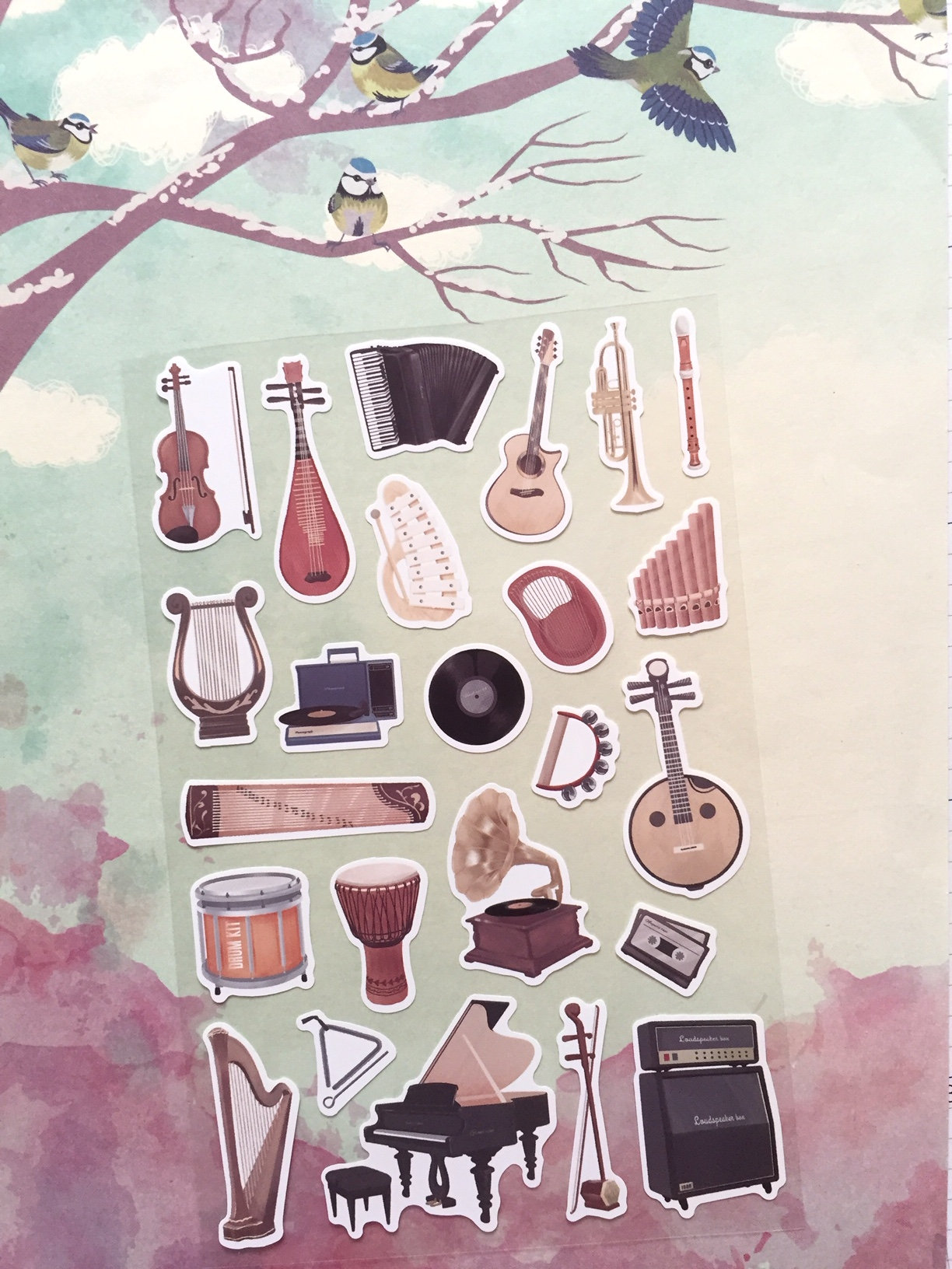 Global Musical Instrument Sticker World Instrument Music Theme Icon ...