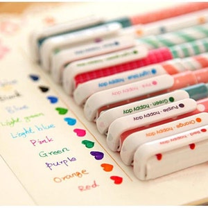Cute Kawaii gel pen, color ink pen, color marker, colored pencil, gel stick pen, gel ink pen, bling roller pen, highlighter pen with pen box
