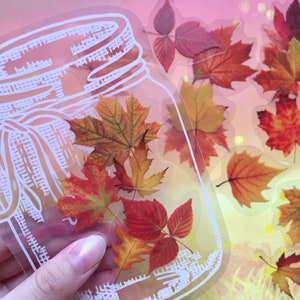 Autocollants de bouteille en verre d'érable 5 grande bouteille de pot 30 feuilles d'automne d'érable doré souhait bouteille 2D bouteille de feuille phonecase artisanat décoration de la saison d'automne