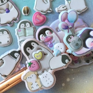 schattige pinguïn collectie gezwollen sticker super leuke cartoon pinguïns baby pinguïn Arctische zee dier sticker pinguïn minnaar planner decor cadeau