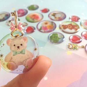 Mini Wasserkugel Sticker Blume Glaskugel Teddybär Glaskugel Fancy rotes Herz Wasserkugel Epoxy Aufkleber Dekor diy Harz Charme Handwerk Geschenk