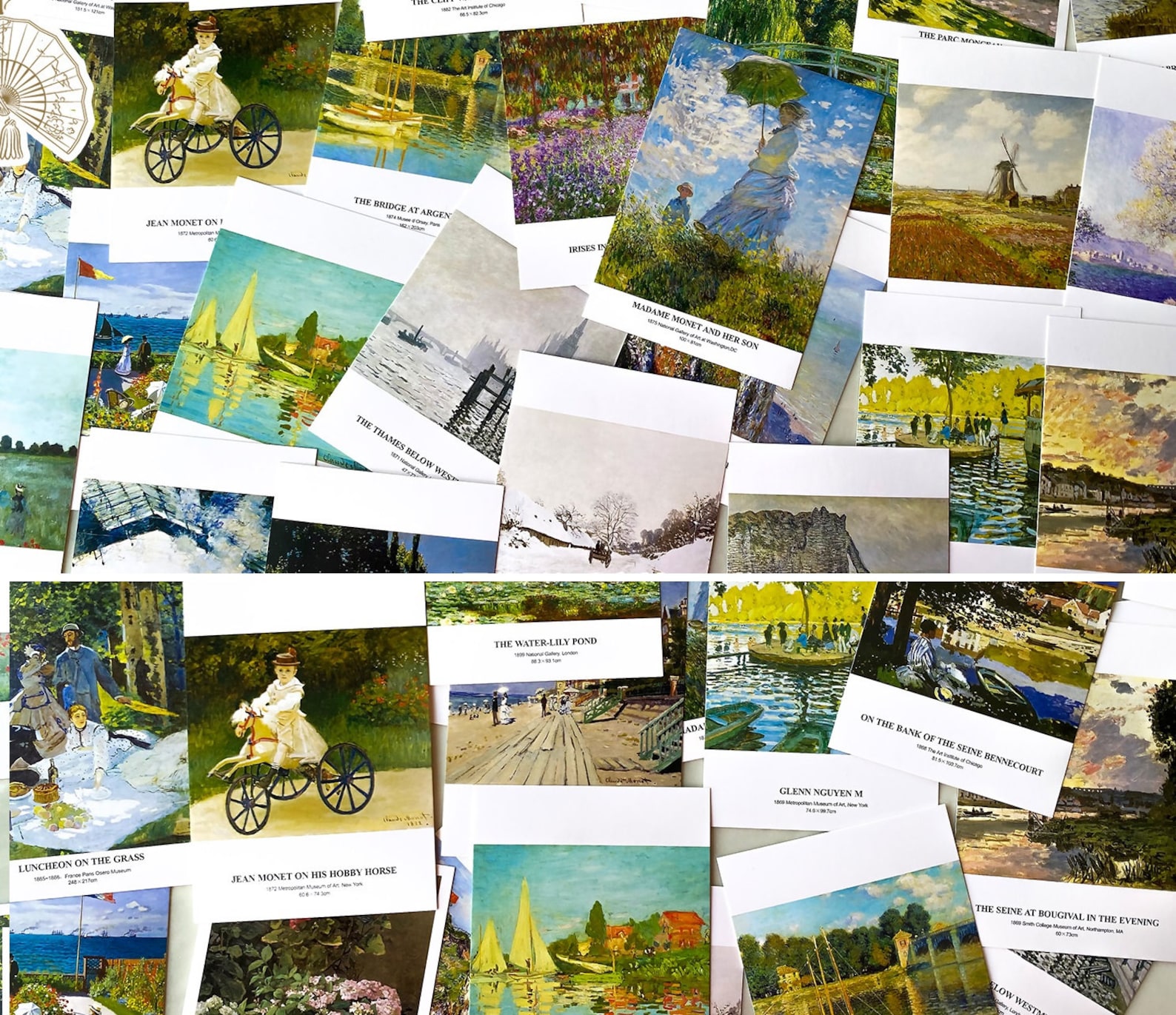 Claude Monet Postcard 30 Classic Collection Canvas Art Print - Etsy