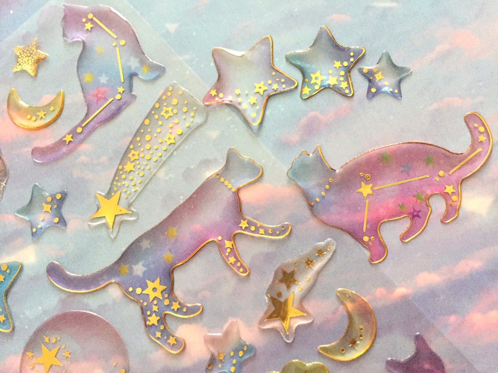 Star Cat Color Star Cat Sticker Glitter Mysterious Cat Beautiful Fancy Cat Epoxy ...