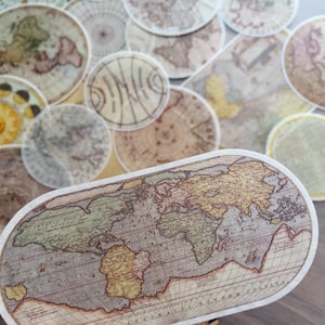 20 retro Weltkarte Aufkleber Alte Landkarte Vintage Weltkarte antike Weltkarte Landkarte Landkarte DIY Landkarte Papier Landkarte Reiseplaner Dekor Geschenk