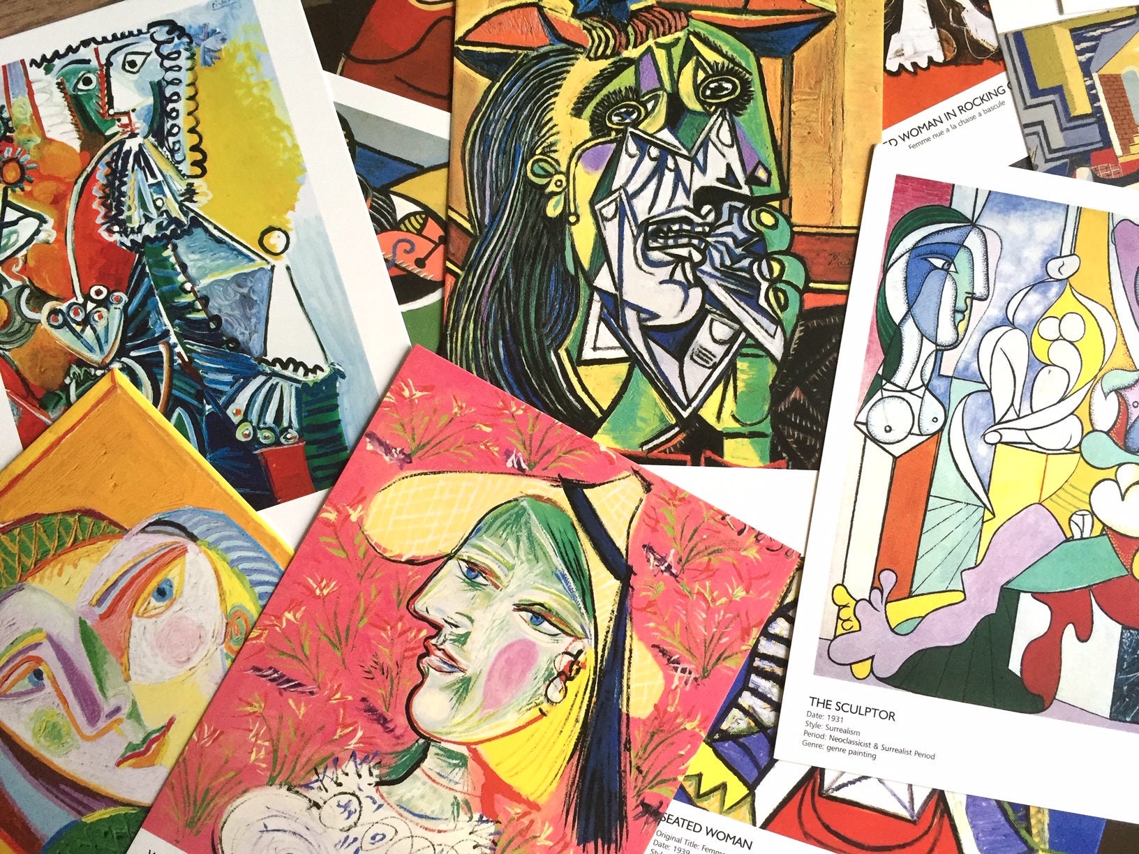 HOSTEESSCHOICE Beautiful Art Postcards set of 30 Post card of Pablo Picasso  variety pack Famous Painting Scenery,4 x 6 Inches