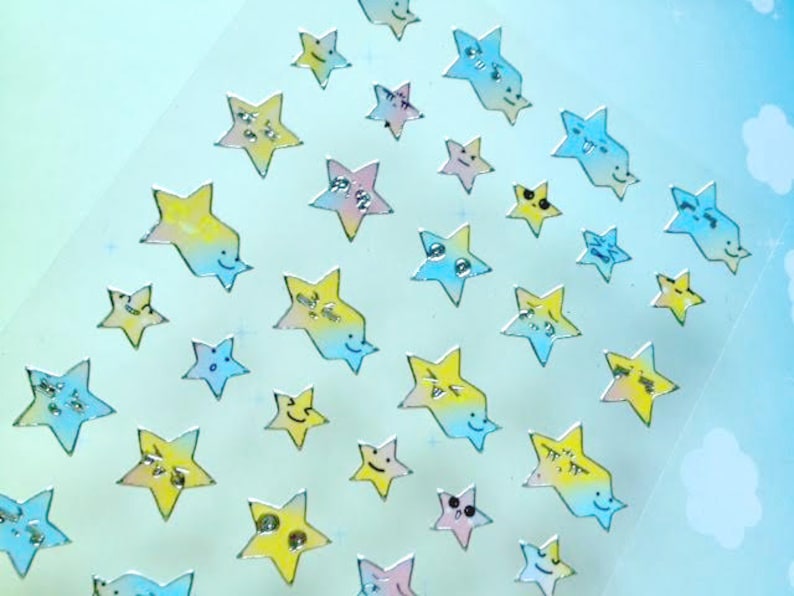 star Sticker little star happy star twinkle twinkle little star sticker emoji face icon label funny emoticon smiley face cartoon diary mood