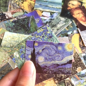 100 La migliore collezione di mini cartoline di carta di Vincent van Gogh, capolavori classici, famosi dipinti ad olio, poster della galleria della casa delle bambole d'arte