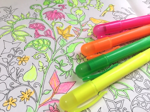 4 Gel Highlighter Pens Assorted Colors Neon Lipstick Pen Gel Pen Neon  Yellow Green Pink Orange Neon Gel Stick Pen Kids Drawing Pen Set Gift 