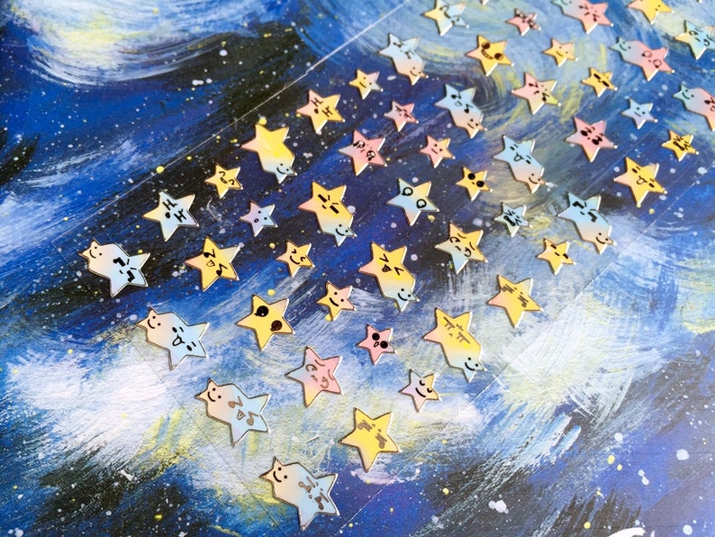 star Sticker little star happy star twinkle twinkle little star sticker emoji face icon label funny emoticon smiley face cartoon diary mood
