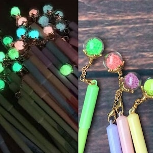 glow in the dark glass ball pen glass globe cute pen ink pen neno ball colorful sand cute wedding pen cool party pretty pen sign pen gift