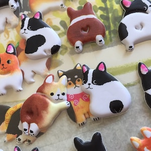 super fat cute dog sticker cartoon shiba inu bottom corgi back side adorable dog cutest pet animal puffy sticker DIY kids craft gift decor