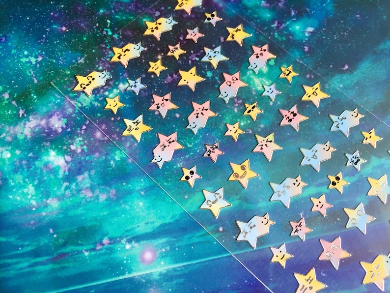 star Sticker little star happy star twinkle twinkle little star sticker emoji face icon label funny emoticon smiley face cartoon diary mood