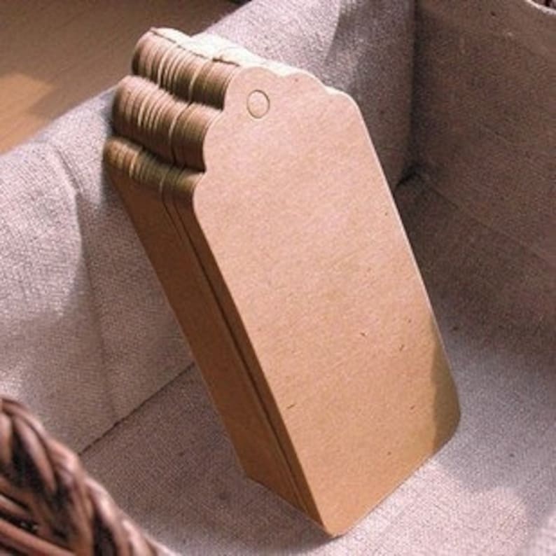 20-kartong Kraftpresentetiketter brun kartong prisetikett produktetikett rund etikett tom kartong DIY mönstrad kartong hantverksverktyg papperskort bild 4