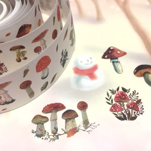 Pilz washi tape Herbst Pflanze Fliegenpilz Reise Pilz Essbare Pilz Shiitake Fliegenpilz Etikett Aufkleber Illustration Ikone