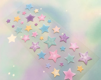 130 little star sticker mini star moon fancy colorful star Holographic star planner sticker star nail sticker tiny star jewel project label