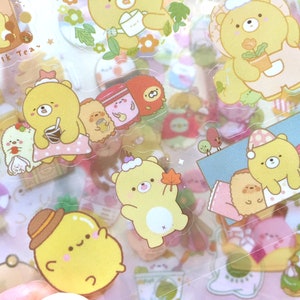 conjunto de adesivos de chef foodie de urso de desenho animado com 6 receitas de pão de cozimento sobremesa melão pêssego laranja gourmet faça você mesmo planejador de cozinha infantil adesivo brinquedo menu