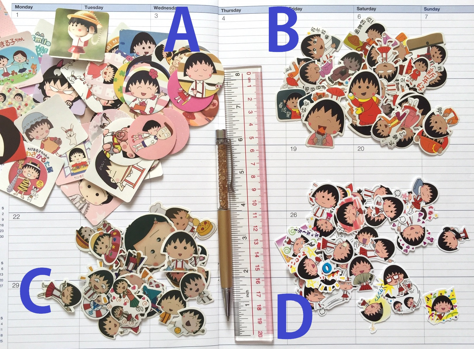 Chibi Maruko Chan Sticker Cute Girl Maruko Funny Family Sakura