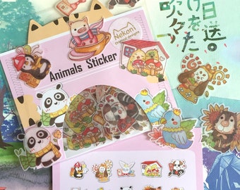 40 Waldtier Aufkleber Tier Tier Schweinchen Eichhörnchen