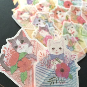 Stuur me een kat stickers stuur je een kat in envelop mini kitten bloem kat tuin huisdier kat miauw miauw icoon kat adoptie kat minnaar leuk cadeau