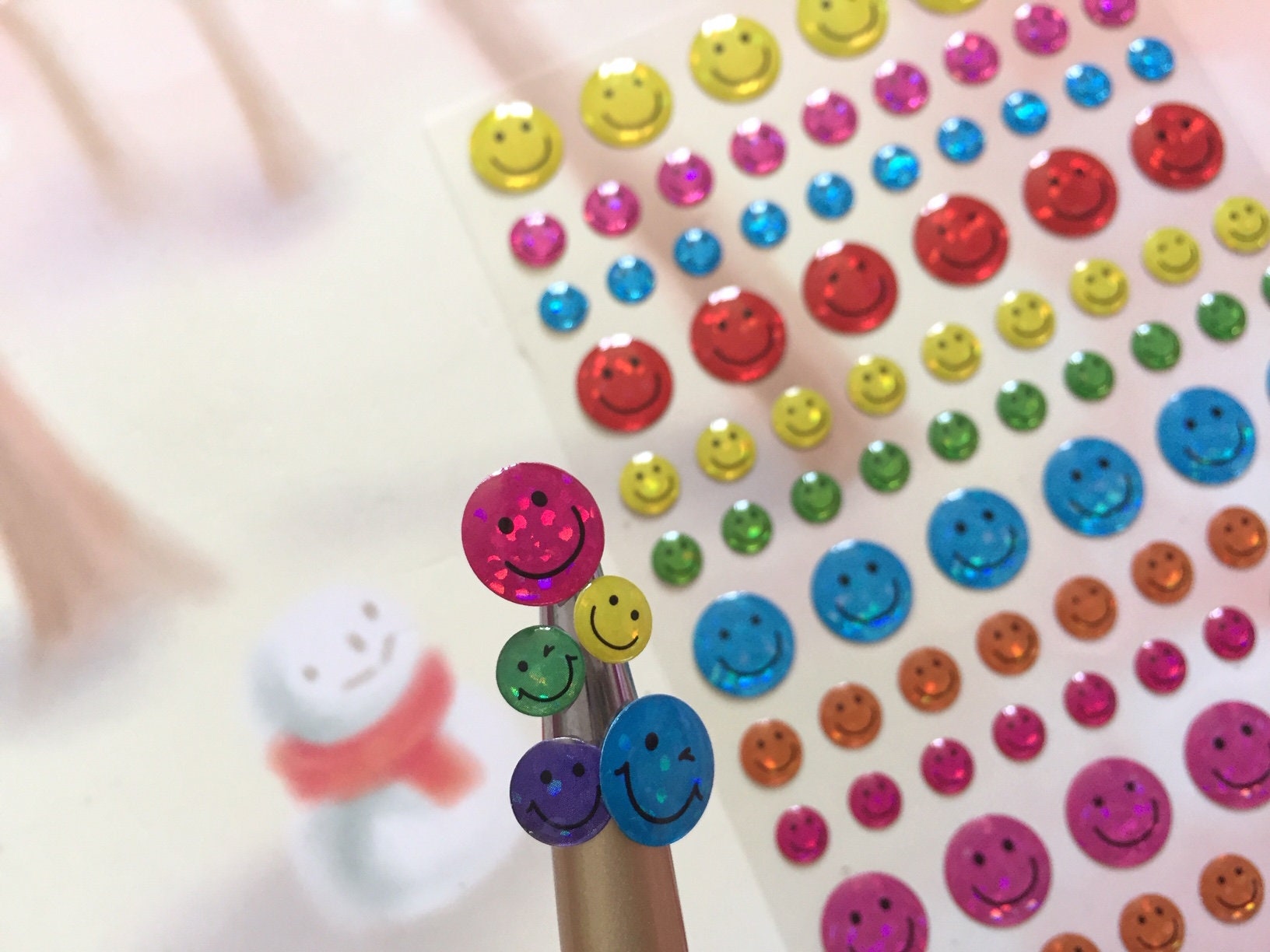 Colorful Happy Smile Face Sticker Facial Happy Day Mini Emoji Funny ...
