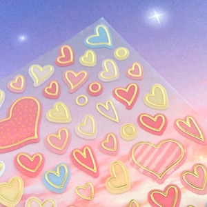 Ausgefallener Herz Aufkleber bunt süßer Herz I love you Herz Symbol Etikett Herzform Druck rosa Herz Aufkleber Herzsymbol Scrapbook Dekor Geschenk