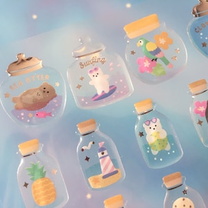 mini wensfles epoxysticker schattige waterbollen zandfles wensfles mini wereldfles zomerfles mooie kleine fles decor ambachtelijk cadeau
