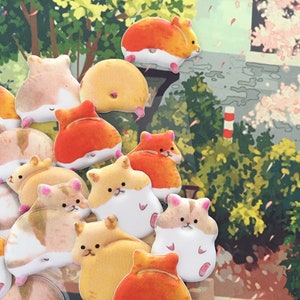 super cute cartoon hamster sticker guinea pig bottom cartoon gerbil back side adorable cutest animal puffy sticker kids gift decor craft
