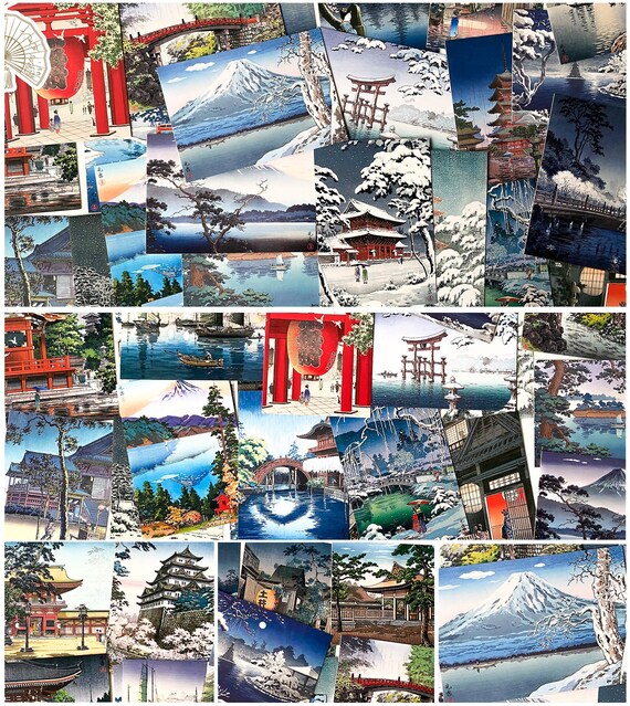 30 Tsuchiya Koitus Ancient Japan Painting Postcards Set Vintage
