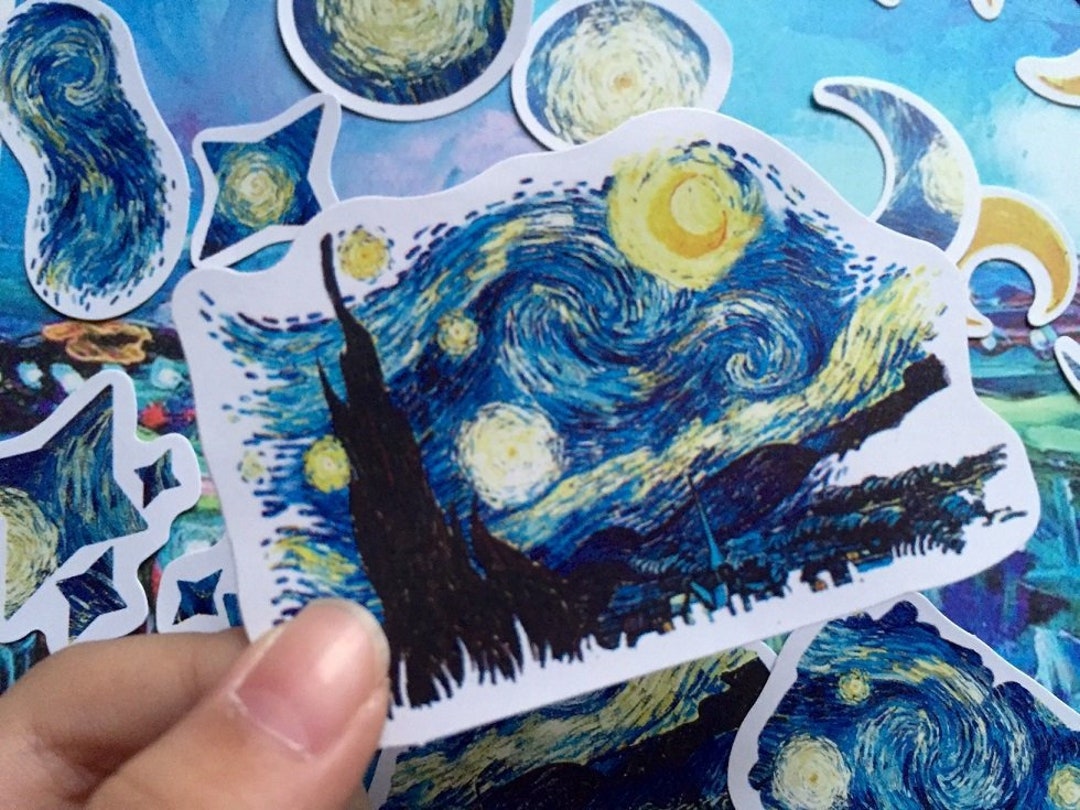 Starry Light Theme Sticker Beautiful Night Sky Van Gogh Painting ...