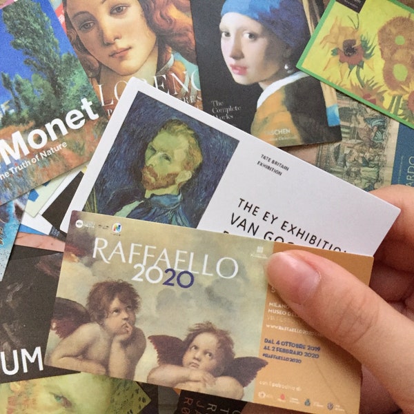 50 world famous museum ticket sticker fine art ticket collection classic masterpiece Monet van Gogh museum DIY art travel Journal deco gift