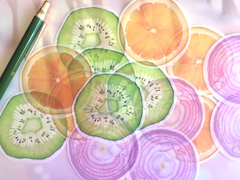 2D Onion Orange Kiwi memo paper Cute Fruit vegetable memo note fruit party paper memo paper embellishments mixed media Paper Note decor
