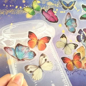 Borboleta em garrafa adesivos 2d frasco de vidro cristal borboleta selvagem desejo garrafa diy fácil garrafa carft phonecase decoração cartão borboleta presente
