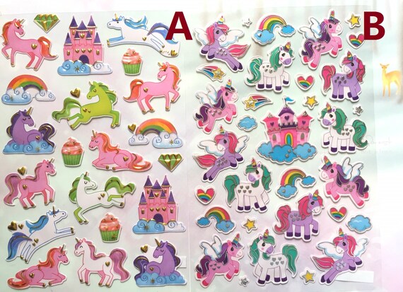 Colorful 3D Stickers with Foil Gold - Fairy Animal