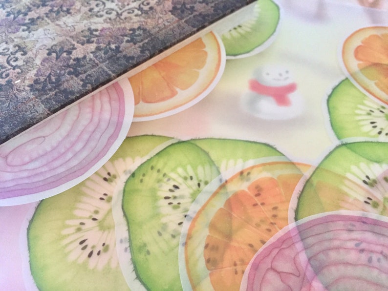 2D Onion Orange Kiwi memo paper Cute Fruit vegetable memo note fruit party paper memo paper embellishments mixed media Paper Note decor