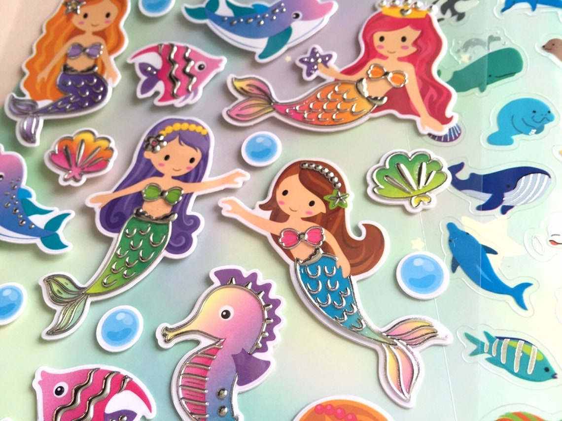 Sirena sticker sirenita tema Sirena princesa sirena pegatina Etsy México