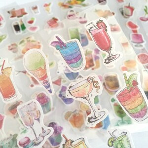 lot de 6 autocollants boisson glacée boisson d'été boisson de fête autocollant thèmes de la fête organisateur de fêtes autocollant déco organisateur de soirée