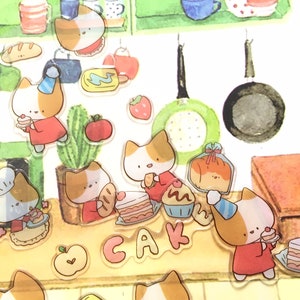 dog bakery sticker Funny pet dogs bread cartoon dog street dog chef mini dog food cupcake epoxy sticker cute Dog planner dining time decor