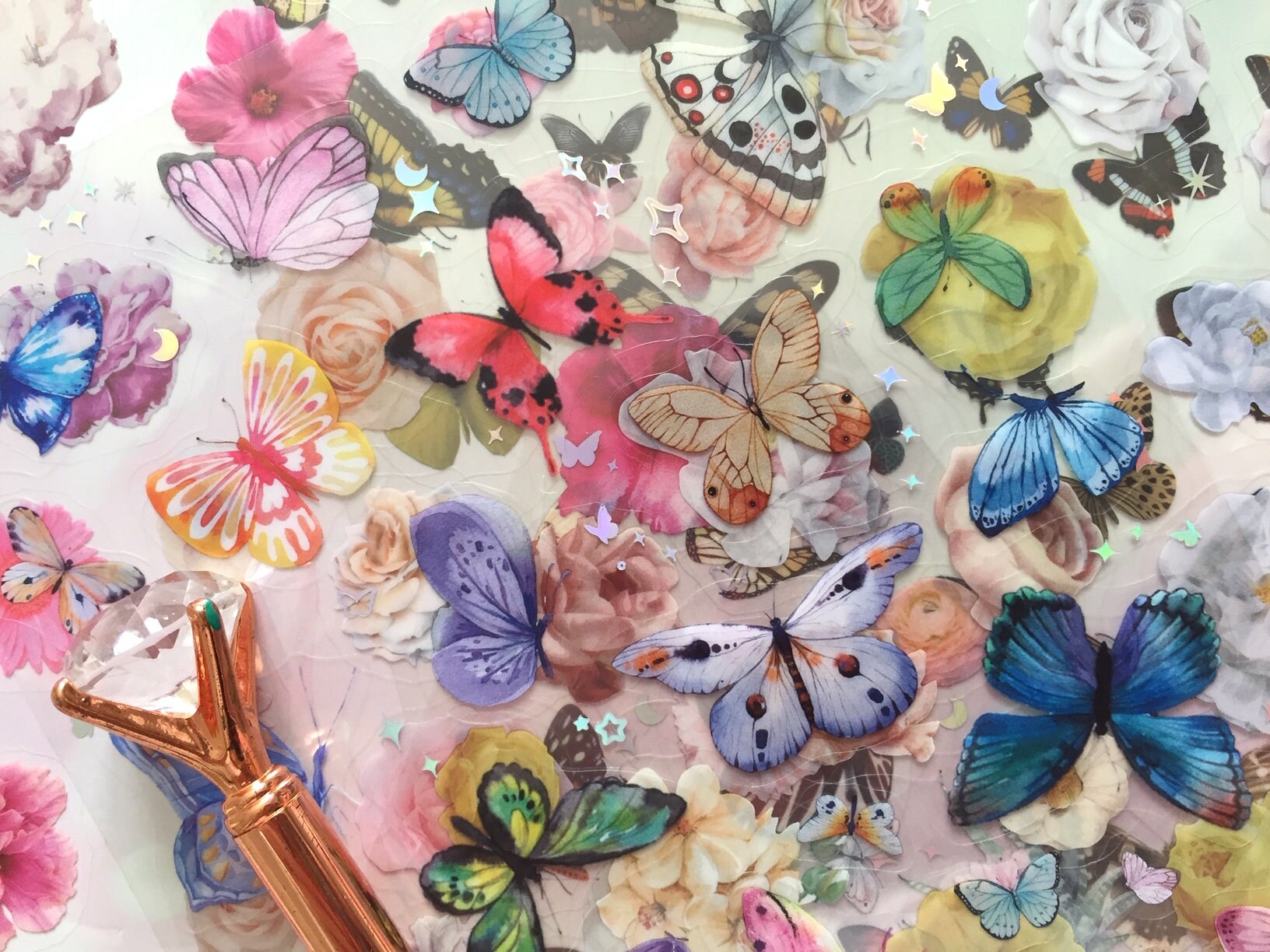 130 Fancy Butterfly Flower Stickers Wild Butterfly Dancing Butterfly ...