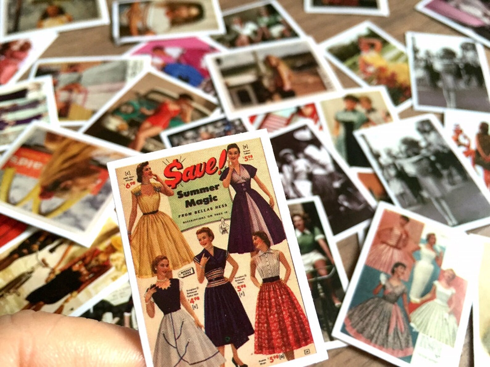 Retro Portrait Mini Photo Sticker Classic Beauty Black and - Etsy